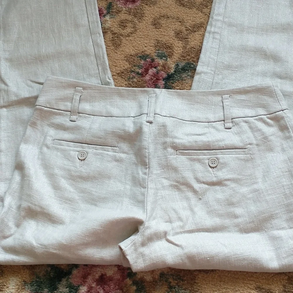 Cynthia Rowley linen blend ankle cropped pants trousers stone tan size 4 - Picture 5 of 5